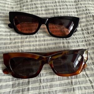Two Pairs of Modern Cat Eye Sunglasses